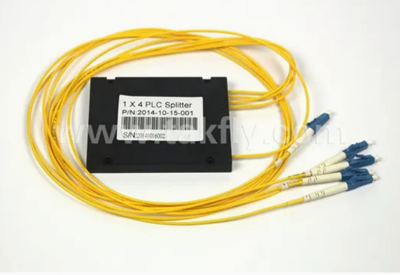 Compact Gpon Epon 1X4 SC APC ABS FTTX Fiber Optic PLC Splitter Dengan Toleransi Suhu -40- 85C