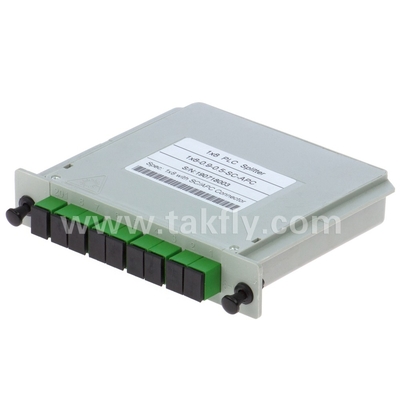 1*8 Single Mode G657A1 Fiber Casette Type LGX PLC Splitter dengan Konektor Sc/APC Keandalan dan stabilitas tinggi
