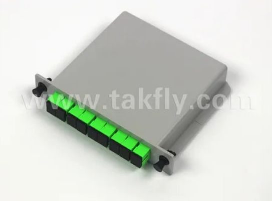 1*8 Single Mode G657A1 Fiber Casette Type LGX PLC Splitter dengan Konektor Sc/APC Keandalan dan stabilitas tinggi