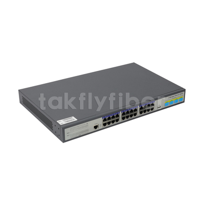 Sakelar PoE Gigabit 24-Port Terkelola Layer3 dengan 4 X 10G SFP Suhu Kerja/Penyimpanan -10C- 70C