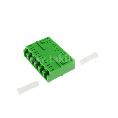 Adaptor LC/APC 6 Ways, SM OS2, Hijau, Tanpa Flange Mode Tunggal untuk Jaringan