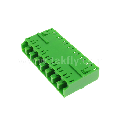 LC/UPC 8 Port Single Mode SM OS2, Hijau, Tanpa Flange Adaptor Serat Optik untuk Telekomunikasi