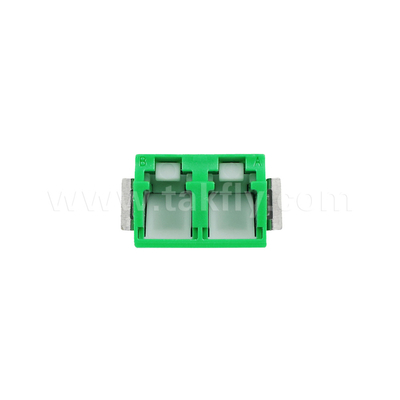 LC Duplex debu Proof Adaptor V2 HD dari Hijau Tanpa Flange