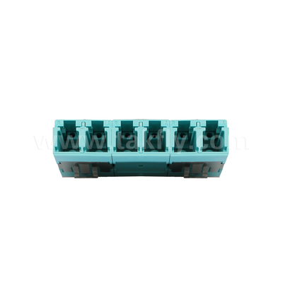 APC Polishing 6 Port LC Quad Dust Proof Adapter V2 untuk koneksi serat optik yang cepat dan akurat