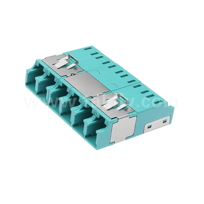 APC Polishing 6 Port LC Quad Dust Proof Adapter V2 untuk koneksi serat optik yang cepat dan akurat