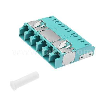 APC Polishing 6 Port LC Quad Dust Proof Adapter V2 untuk koneksi serat optik yang cepat dan akurat