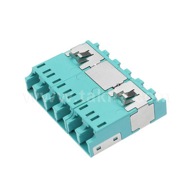 APC Polishing 6 Port LC Quad Dust Proof Adapter V2 untuk koneksi serat optik yang cepat dan akurat
