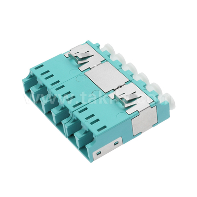 APC Polishing 6 Port LC Quad Dust Proof Adapter V2 untuk koneksi serat optik yang cepat dan akurat