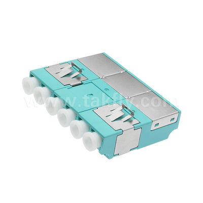 APC Polishing 6 Port LC Quad Dust Proof Adapter V2 untuk koneksi serat optik yang cepat dan akurat