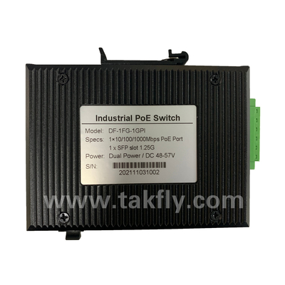Industrial Gigabit POE Switch dengan 1 SFP Port dan DIN-Rail Mounting