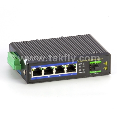 Industrial POE Ethernet Switch 4-Port Gigabit dengan Slot SFP