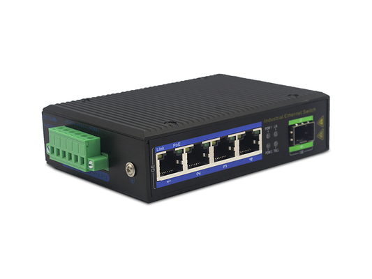 Industrial POE Ethernet Switch 4-Port Gigabit dengan Slot SFP