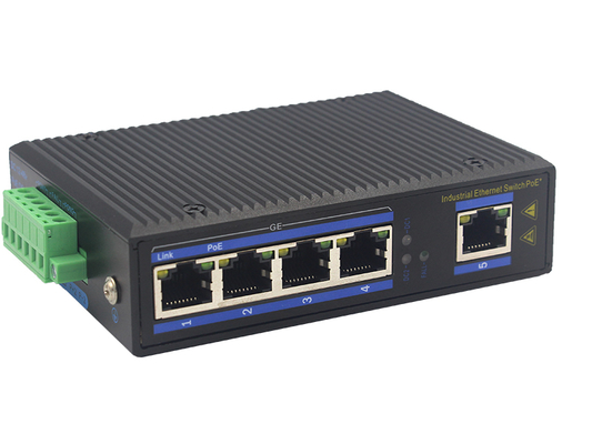 Industrial POE Ethernet Switch 4-Port Gigabit dengan Slot SFP