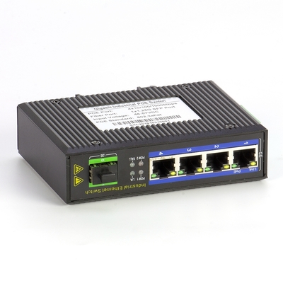Industrial POE Ethernet Switch 4-Port Gigabit dengan Slot SFP