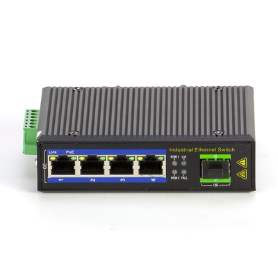 Industrial POE Ethernet Switch 4-Port Gigabit dengan Slot SFP