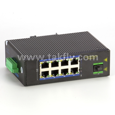 8-Port Industrial Gigabit POE Switch dengan SFP DIN-Rail Mount