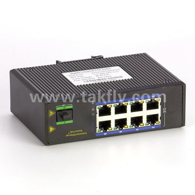 8-Port Industrial Gigabit POE Switch dengan SFP DIN-Rail Mount