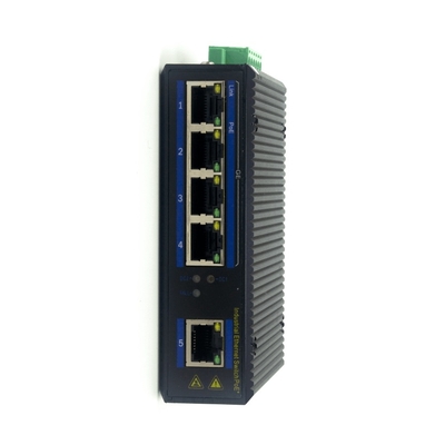 Sakelar POE Industrial 5-Port Gigabit DIN-Rail Mount IP40