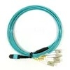 24 Core MPO-LC OM4 Breakout Cable untuk Pusat Data 40G QSFP