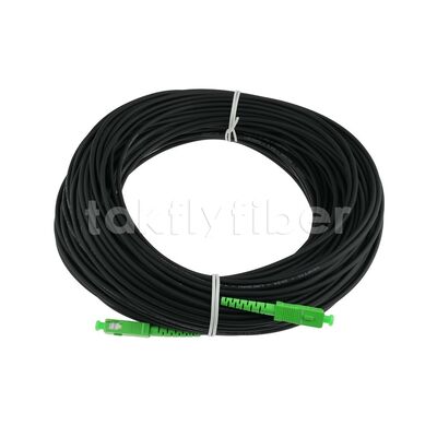 FTTH Outdoor High Strength 3.0 Kevlar Black TPU Single Mode Fiber Optic Patch Cable SCAPC ke SCAPC SM G657B3