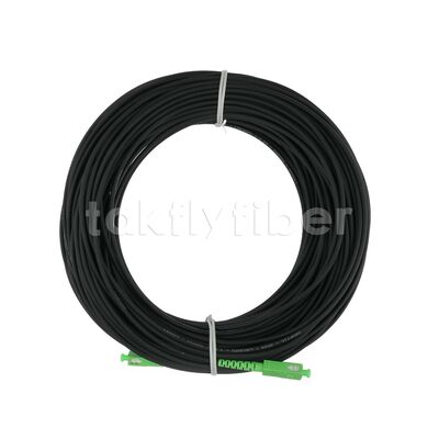 FTTH Outdoor High Strength 3.0 Kevlar Black TPU Single Mode Fiber Optic Patch Cable SCAPC ke SCAPC SM G657B3