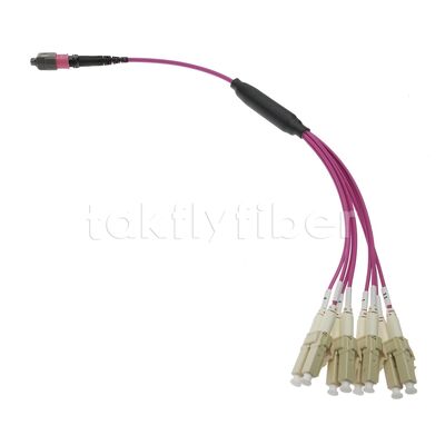 Low Loss CPR B2ca 40G 50/125 OM4 Multimode MTP MPO Breakout Fiber Patch Cable