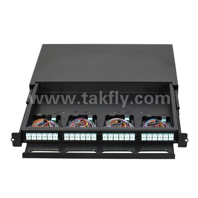 High Density 1U 19 inch 96F MPO MTP - LC SM MM Fiber Optical Patch Panel / Fiber Optic Chassis / Fiber Optic ODF/ Fiber Optic Distribution Box for 4pcs 24F MPO MTP-LC Cassette
