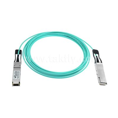 Kabel optik aktif AOC Serat 40G QSFP+ ke 40G QSFP+ untuk Pusat Data FTTH FTTX