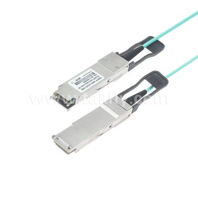 Kabel optik aktif AOC Serat 40G QSFP+ ke 40G QSFP+ untuk Pusat Data FTTH FTTX