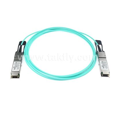 Kabel optik aktif AOC Serat 100Gbps QSFP28 ke QSFP28 untuk Pusat Data FTTH FTTX