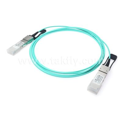 Kabel optik aktif AOC Serat 100Gbps QSFP28 ke QSFP28 untuk Pusat Data FTTH FTTX