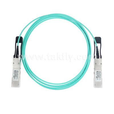 Kabel optik aktif AOC Serat 100Gbps QSFP28 ke QSFP28 untuk Pusat Data FTTH FTTX