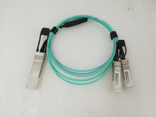 Kabel Optik Aktif Serat AOC 40G QSFP+ 2x10 SFP+ untuk Pusat Data