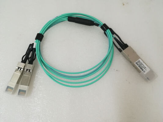 Kabel Optik Aktif Serat AOC 40G QSFP+ 2x10 SFP+ untuk Pusat Data