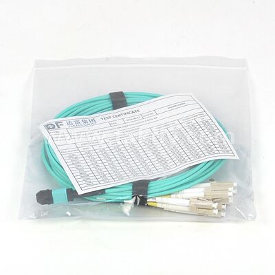 12F MPO MTP ke LC OM3 Breakout Cable untuk High-Density Server dan Switch Aggregation