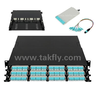 Fiber Optic MPO Cassette MTP Patch Panel 144 Core Super-High Density Untuk Pusat Data FTTX