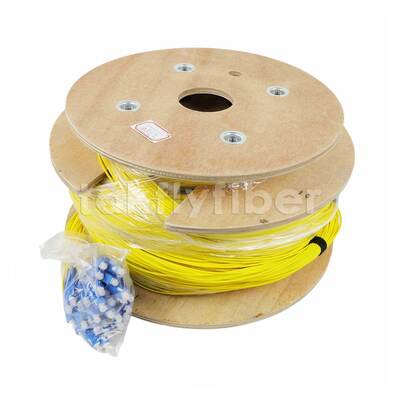 48 Core G657A OS2 Pre-terminated Breakout Fiber Patch Cable untuk Konektivitas Densitas Tinggi