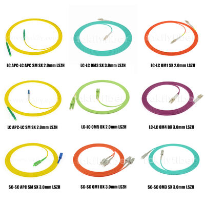 Kabel Patch Fiber Optik OEM LC/Sc/FC/St Singlemode/Multimode Upc/APC Simplex/Duplex