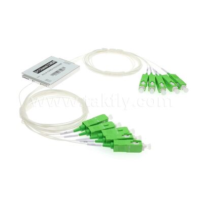 CCWDM 8 + 1 Saluran Multiplexer Divisi Panjang Gelombang Kasar Kompak G657A1 Serat Optik untuk Pusat Data FTTX