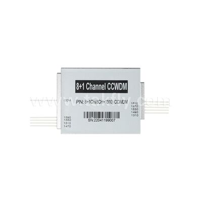 CCWDM 8 + 1 Saluran Multiplexer Divisi Panjang Gelombang Kasar Kompak G657A1 Serat Optik untuk Pusat Data FTTX