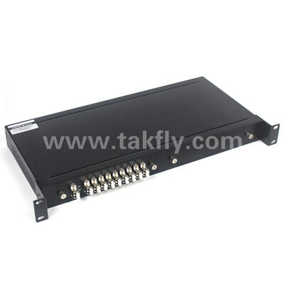 CWDM 8+1Channel MUX+DEMUX LGX Modul Serat Optik untuk Pusat Data FTTX