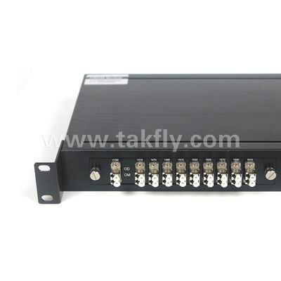 CWDM 8+1Channel MUX+DEMUX LGX Modul Serat Optik untuk Pusat Data FTTX
