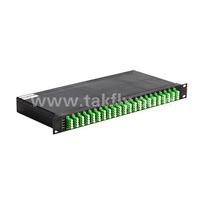 DWDM 100GHz AWG 40CH MUX+DEMUX Serat optik untuk Pusat Data Telecom 5G