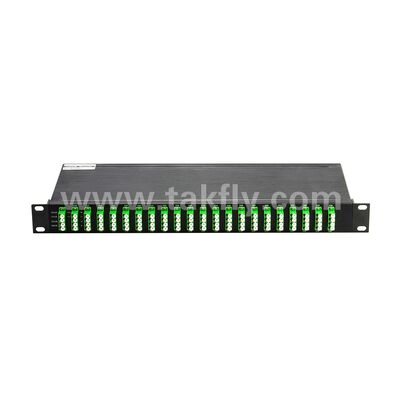 DWDM 100GHz AWG 40CH MUX+DEMUX Serat optik untuk Pusat Data Telecom 5G