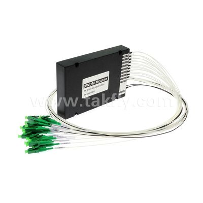 Modul DWDM Serat Optik 8+1 Saluran MUX+DEMUX ABS untuk Pusat Data Telekomunikasi 5G