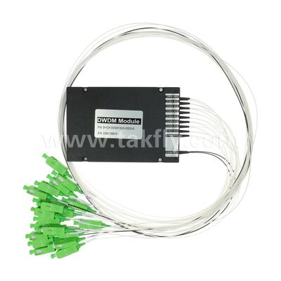 Modul DWDM Serat Optik 8+1 Saluran MUX+DEMUX ABS untuk Pusat Data Telekomunikasi 5G
