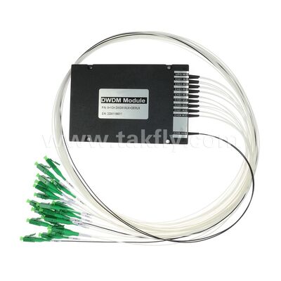 Modul DWDM Serat Optik 8+1 Saluran MUX+DEMUX ABS untuk Pusat Data Telekomunikasi 5G