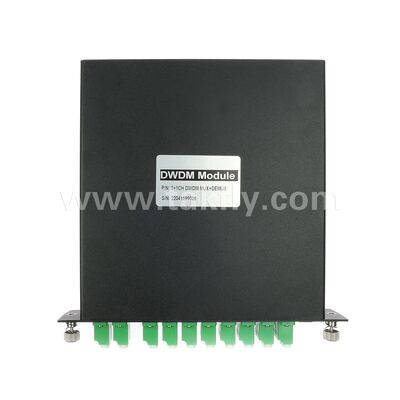 Fiber Optic DWDM 8+1Channel MUX+DEMUX LGX Modul untuk Data Center Telecom 5G