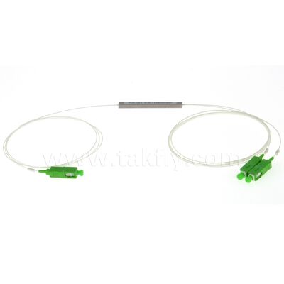 PLC Splitter 1*N Steel Tube SC APC/UPC 0.9mm Serat optik untuk Pusat Data Telecom FTTX