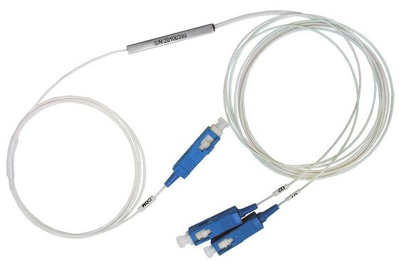 PLC Splitter 1*N Steel Tube SC APC/UPC 0.9mm Serat optik untuk Pusat Data Telecom FTTX